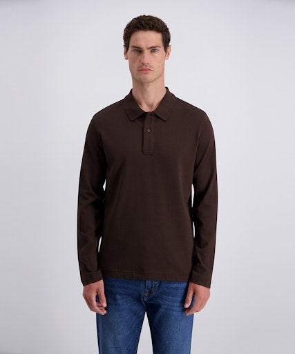 Polo's lange mouw bruin Pierre Cardin