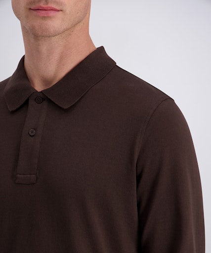 Polo's lange mouw bruin Pierre Cardin