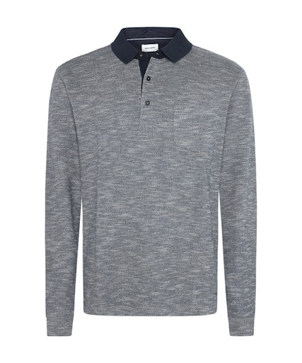 Polo's lange mouw blauw Pierre Cardin