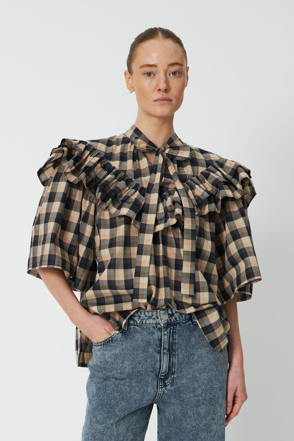 Blouses lange mouw beige STELLA NOVA