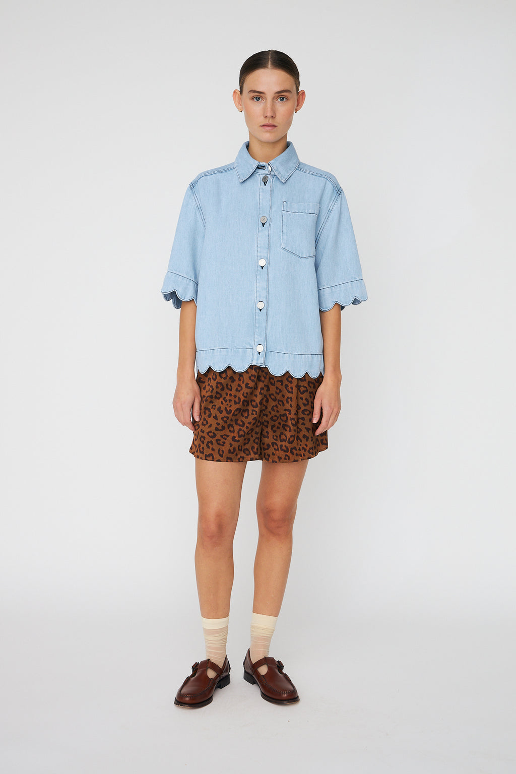 Blouses korte mouw blauw STELLA NOVA