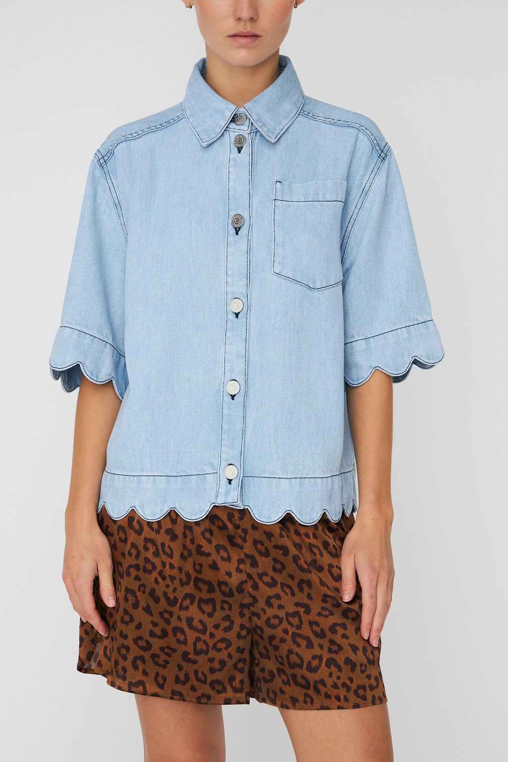 Blouses korte mouw blauw STELLA NOVA