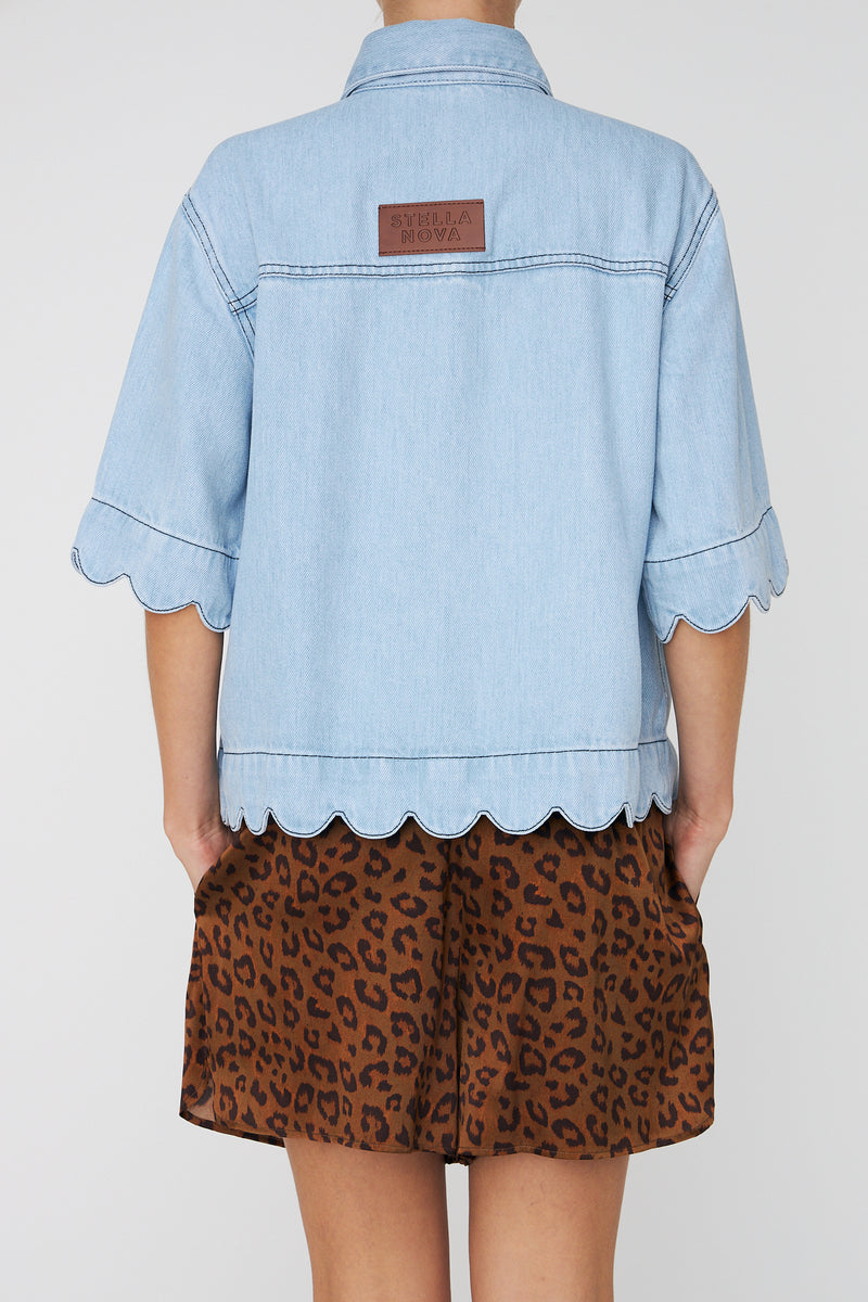 Blouses korte mouw blauw STELLA NOVA