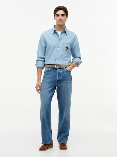 Hemden lange mouw grijs Tommy Hilfiger