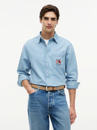 Hemden lange mouw grijs Tommy Hilfiger