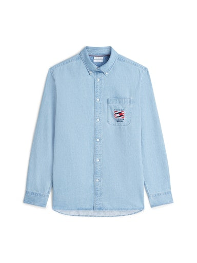 Hemden lange mouw grijs Tommy Hilfiger
