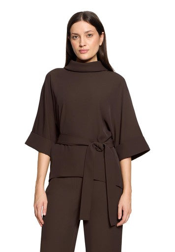 Blouses korte mouw bruin Vera Mont
