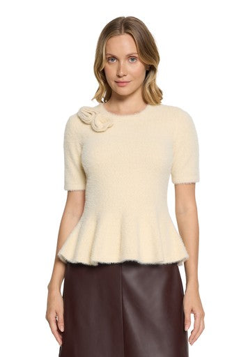 Jurken korte mouw beige Vera Mont