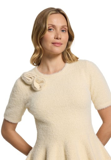 Jurken korte mouw beige Vera Mont