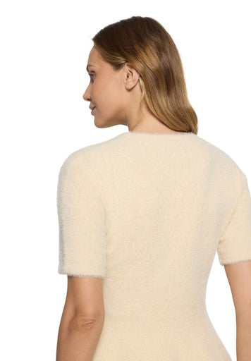Jurken korte mouw beige Vera Mont