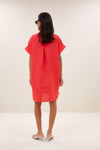 Jurken korte mouw rood by-bar