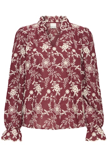 Blouses lange mouw bordeaux ICHI