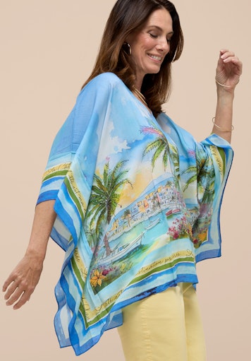 Blouses korte mouw blauw Bianca