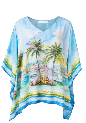 Blouses korte mouw blauw Bianca