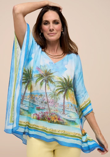 Blouses korte mouw blauw Bianca