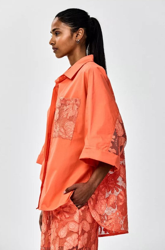 Blouses korte mouw oranje CKS