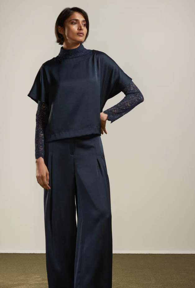 Blouses lange mouw blauw Atmos