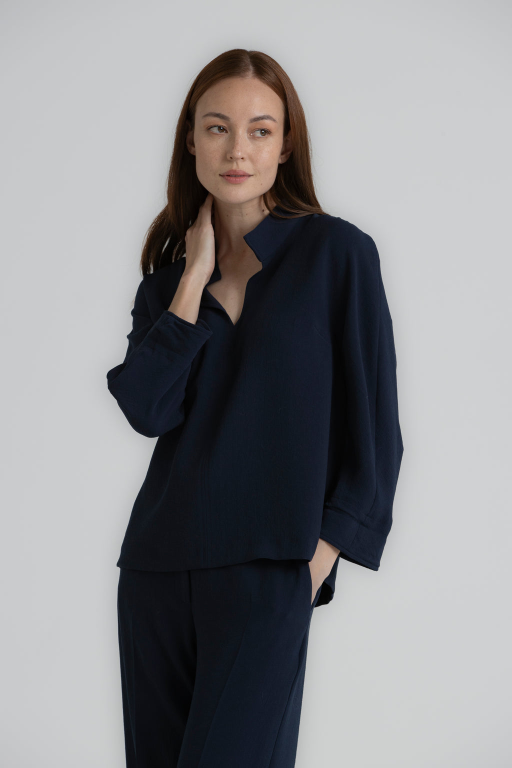 Blouses lange mouw navy Gigue