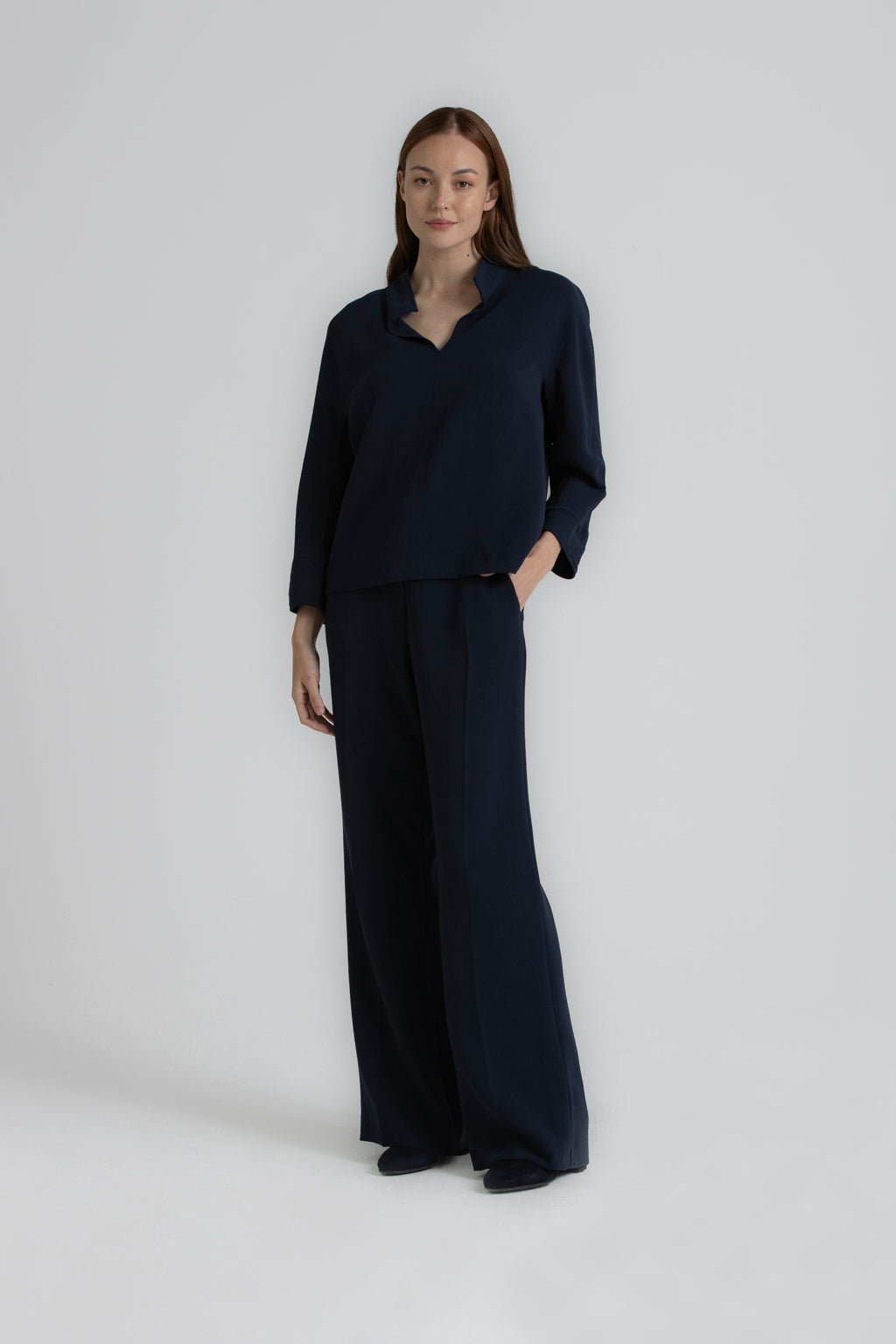 Blouses lange mouw navy Gigue
