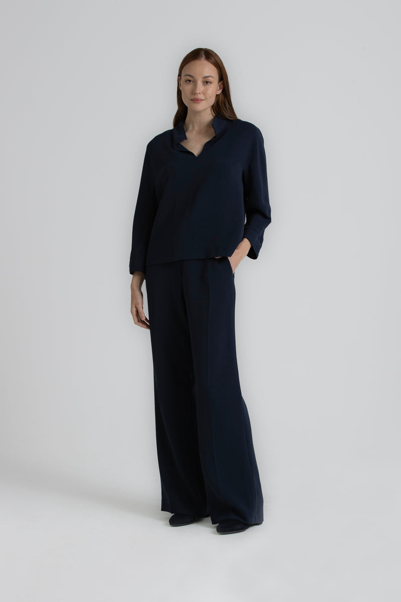 Blouses lange mouw navy Gigue