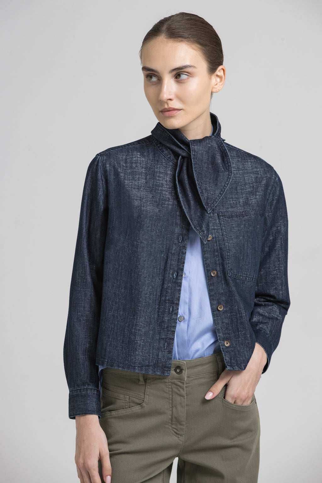 Blouses lange mouw navy Gigue