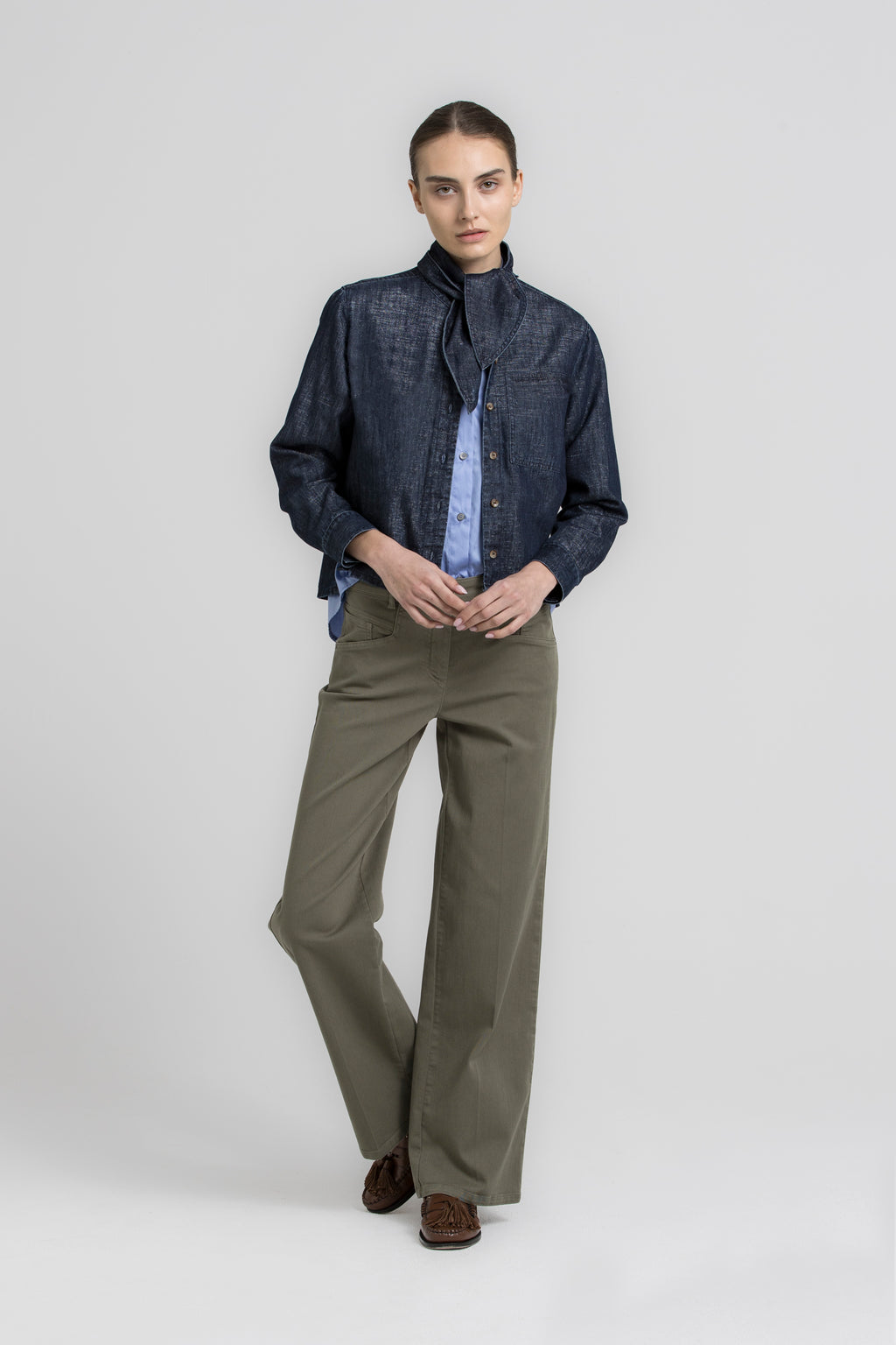 Blouses lange mouw navy Gigue