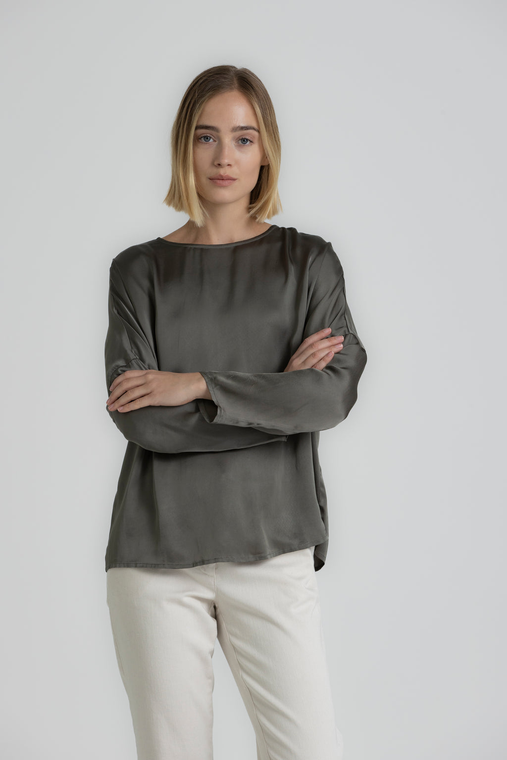 Blouses lange mouw groen Gigue
