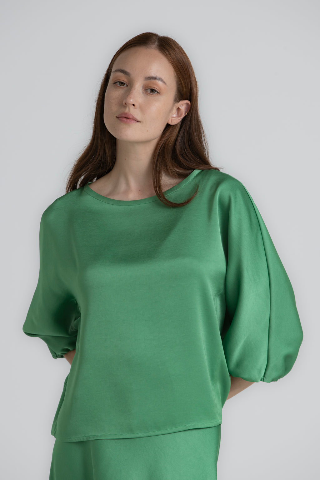 Blouses lange mouw groen Gigue