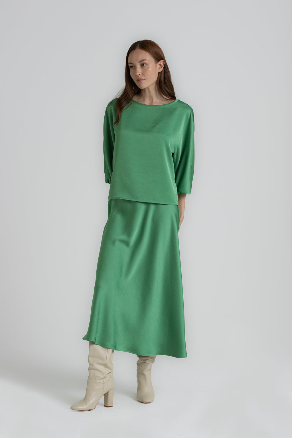 Blouses lange mouw groen Gigue