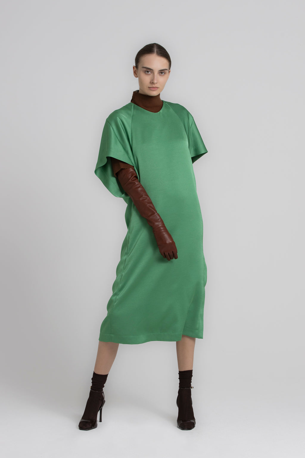 Jurken korte mouw groen Gigue