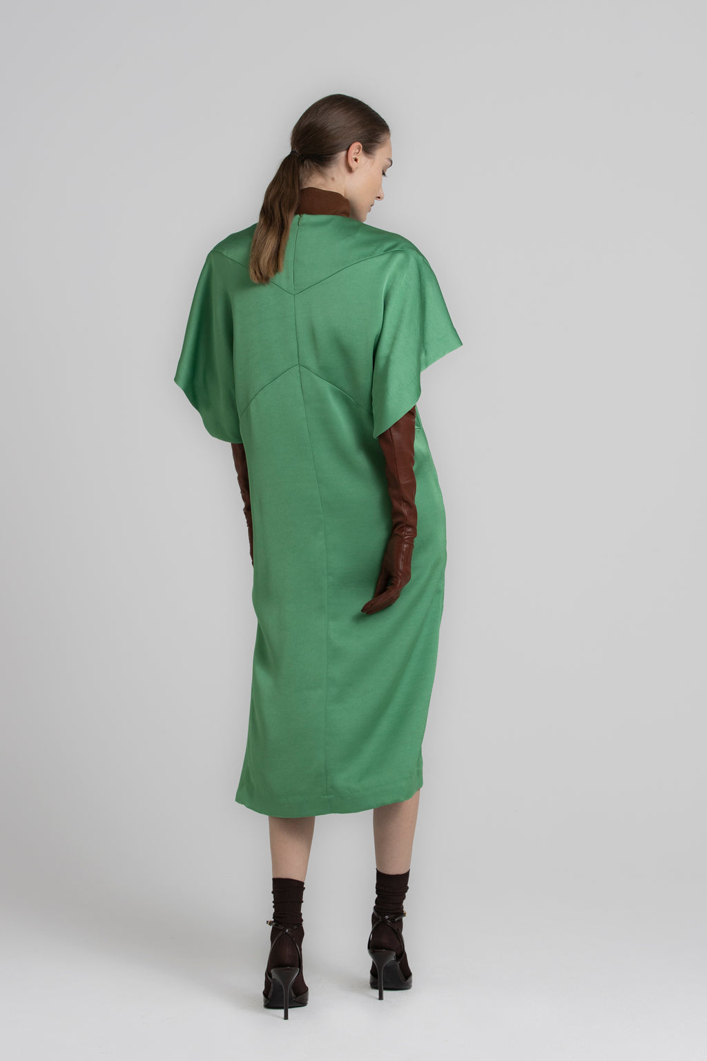 Jurken korte mouw groen Gigue