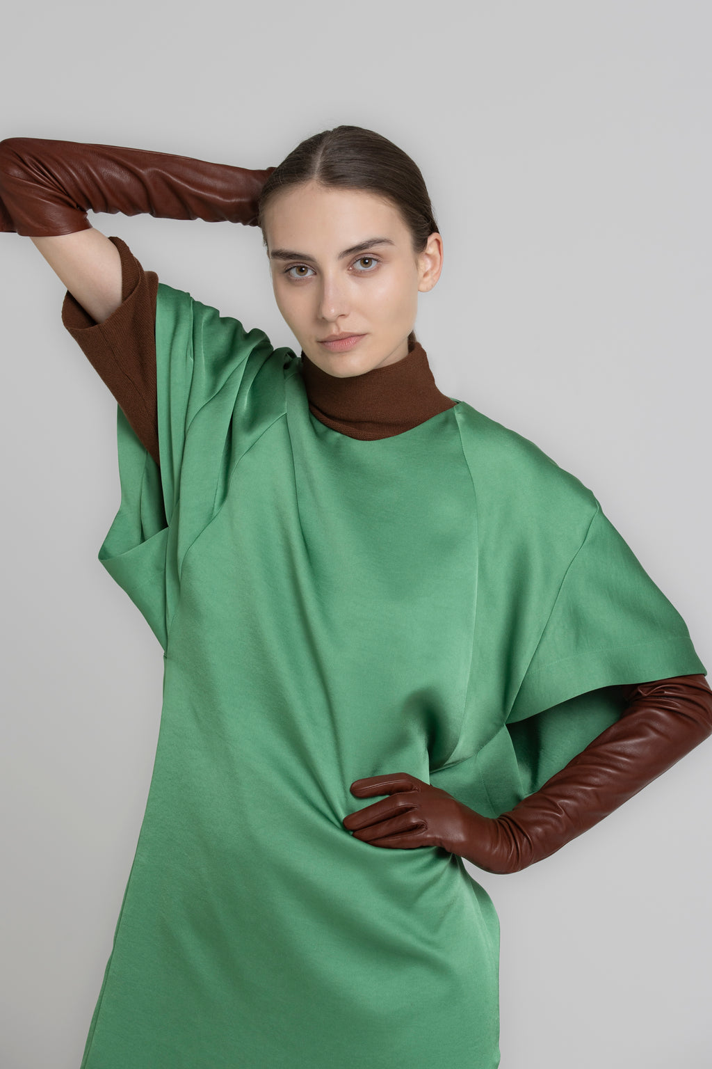 Jurken korte mouw groen Gigue