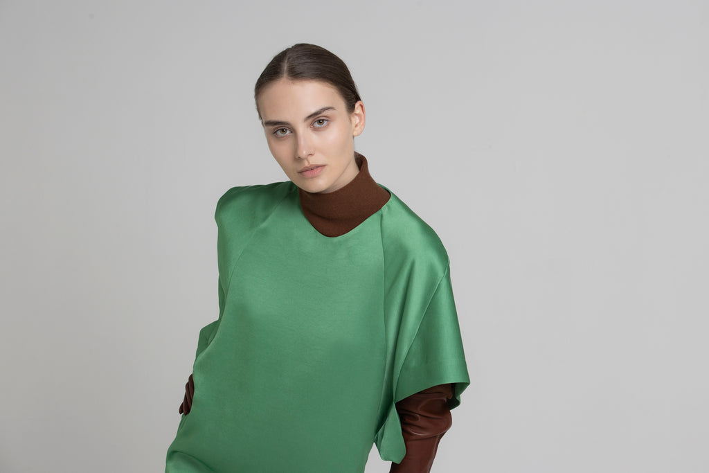 Jurken korte mouw groen Gigue