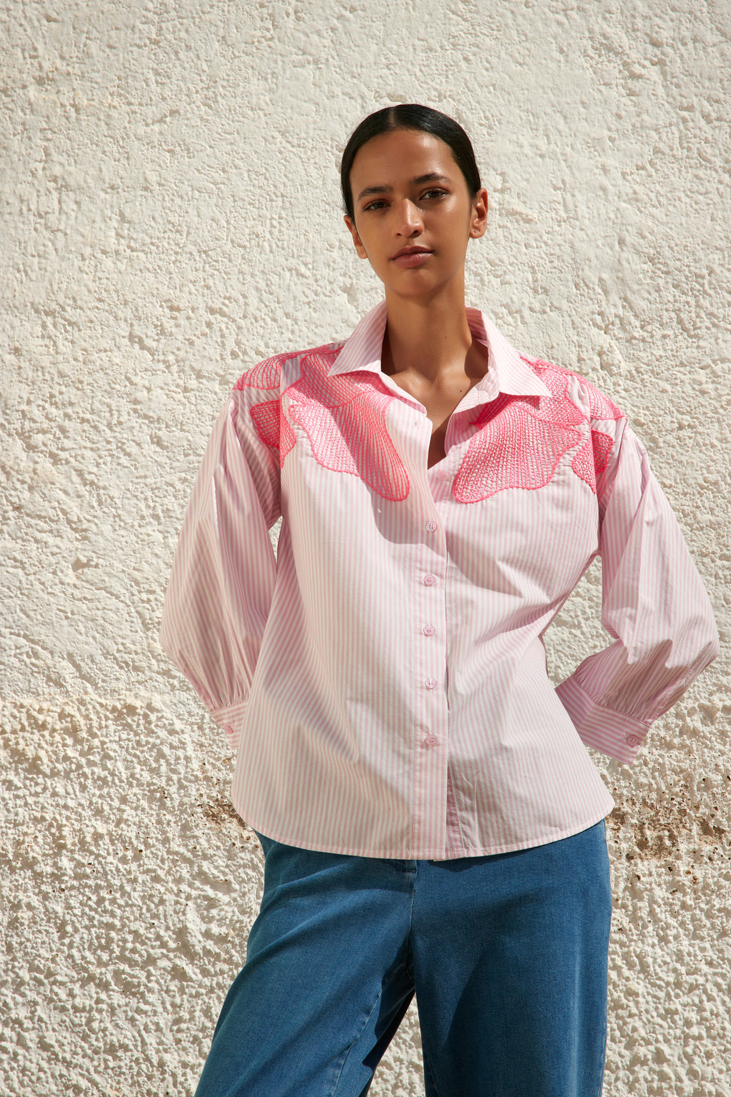 Blouses lange mouw roze Atmos
