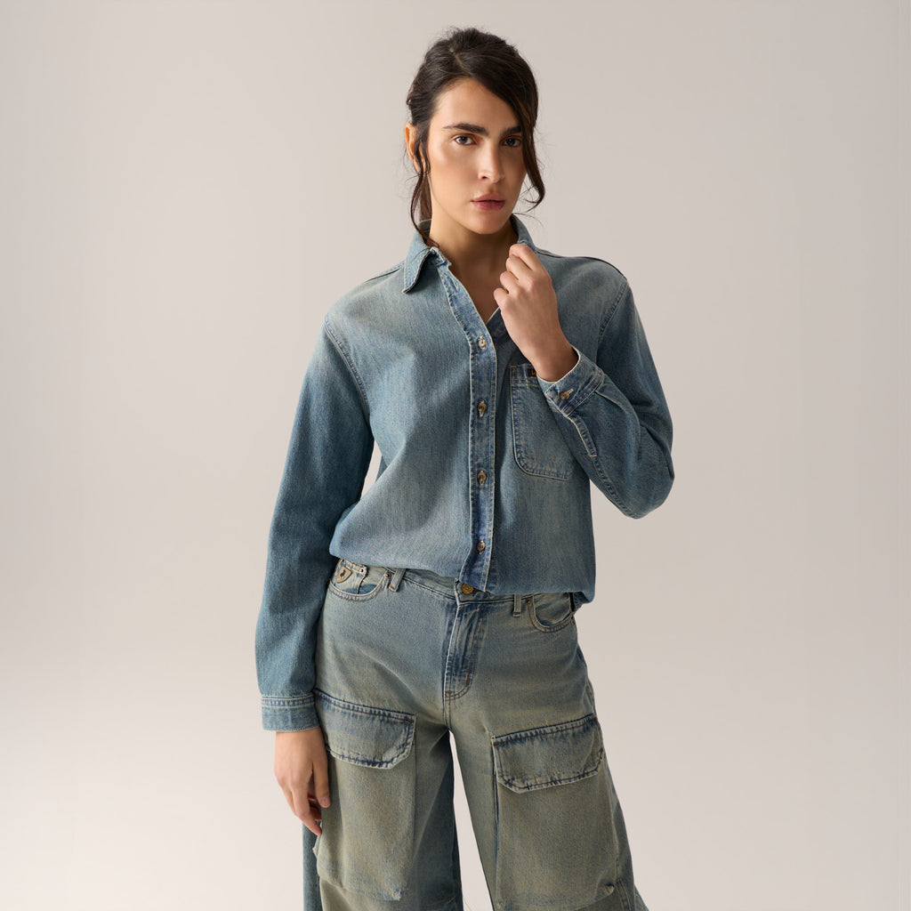 Blouses lange mouw blauw Lois Jeans