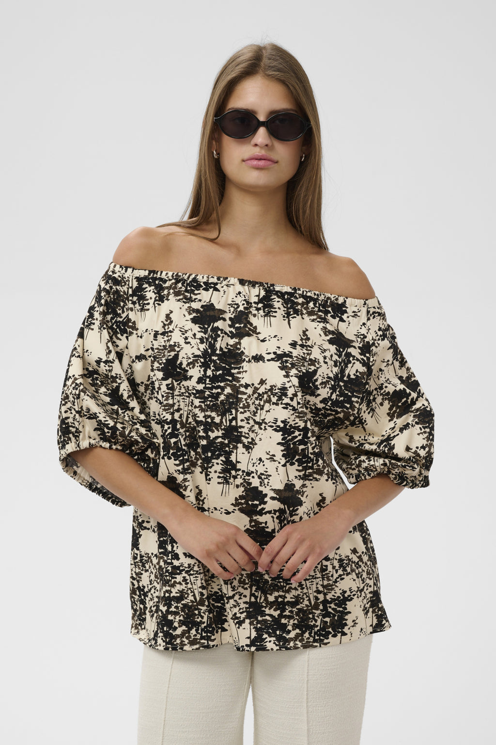 Blouses korte mouw beige Soaked In Luxury
