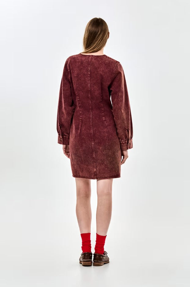 Jurken lange mouw bordeaux CKS