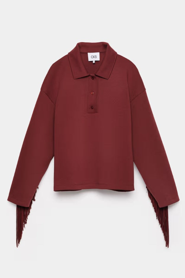 Polo's lange mouw bordeaux CKS