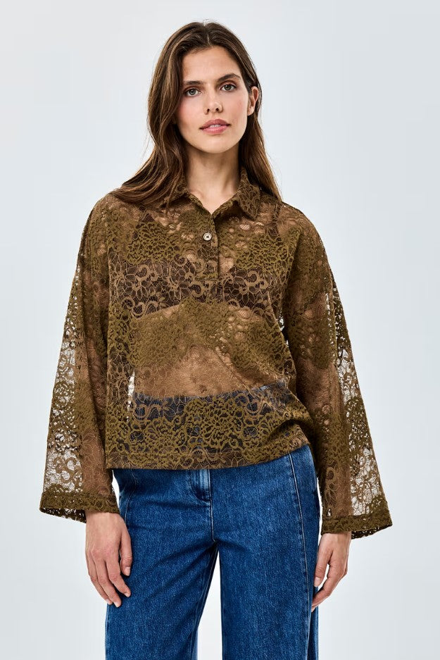 Blouses lange mouw groen CKS