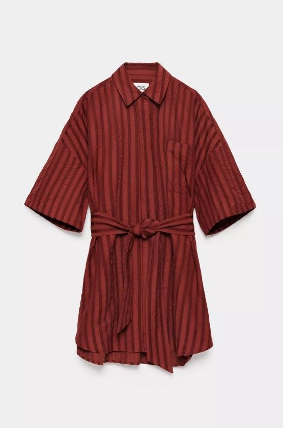 Jurken korte mouw bordeaux CKS