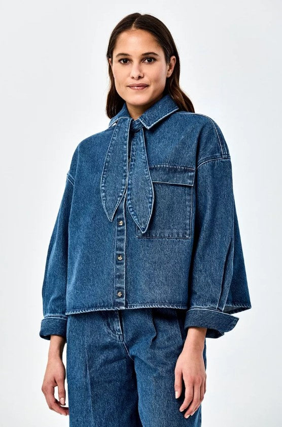 Blouses lange mouw blauw CKS