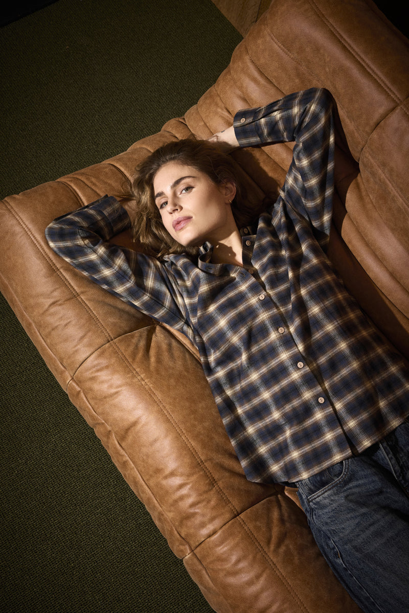 Blouses lange mouw bruin Pulz Jeans