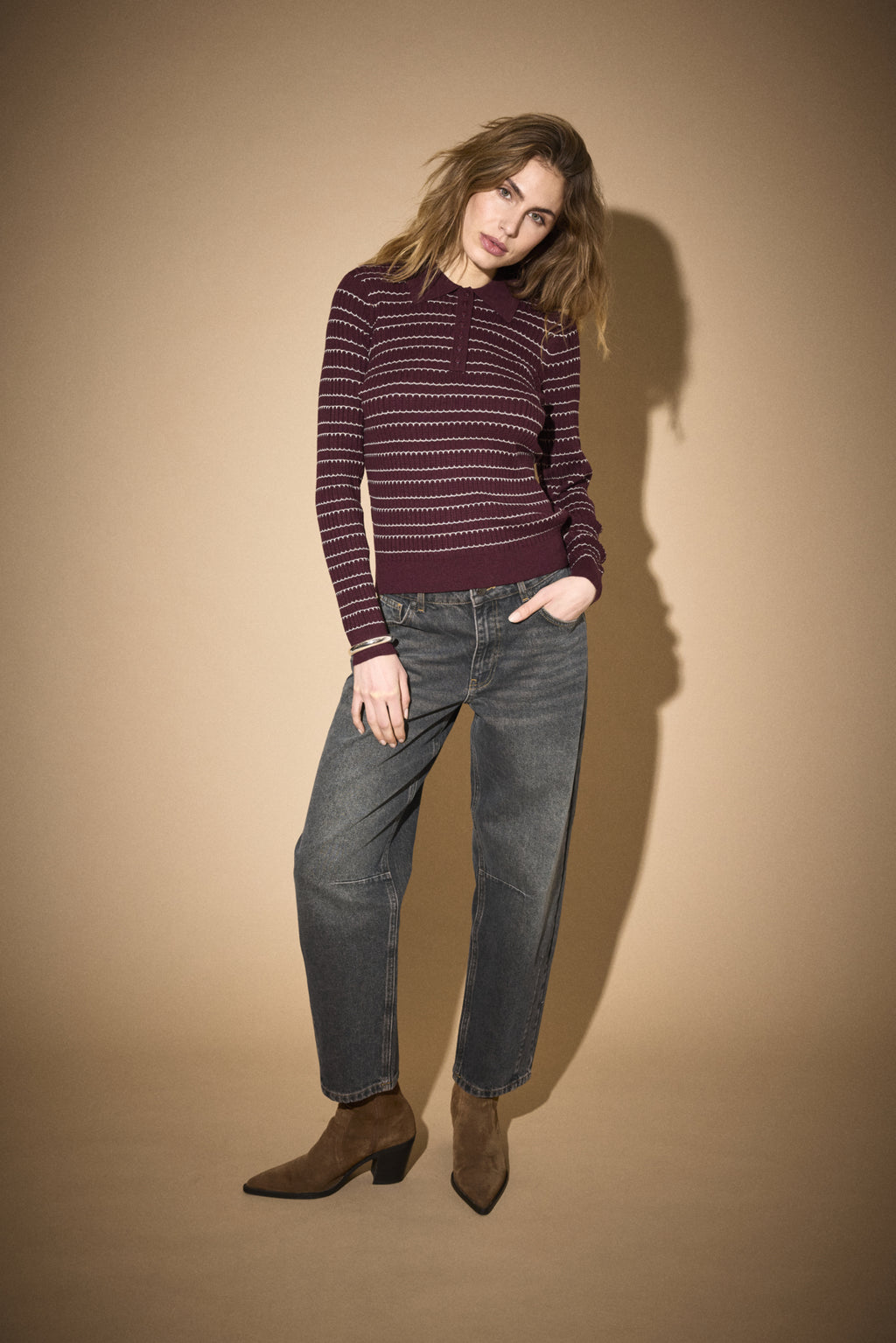 Pulls bordeaux Pulz Jeans