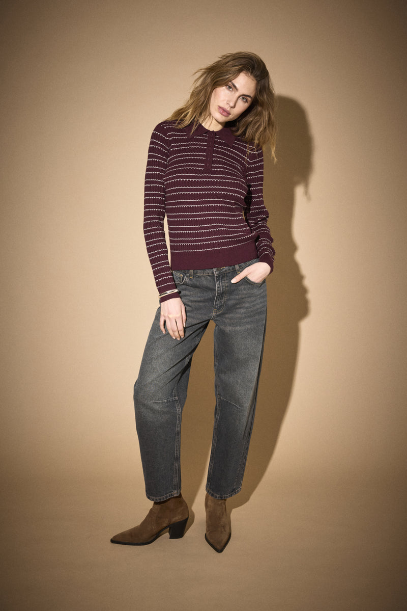 Pulls bordeaux Pulz Jeans