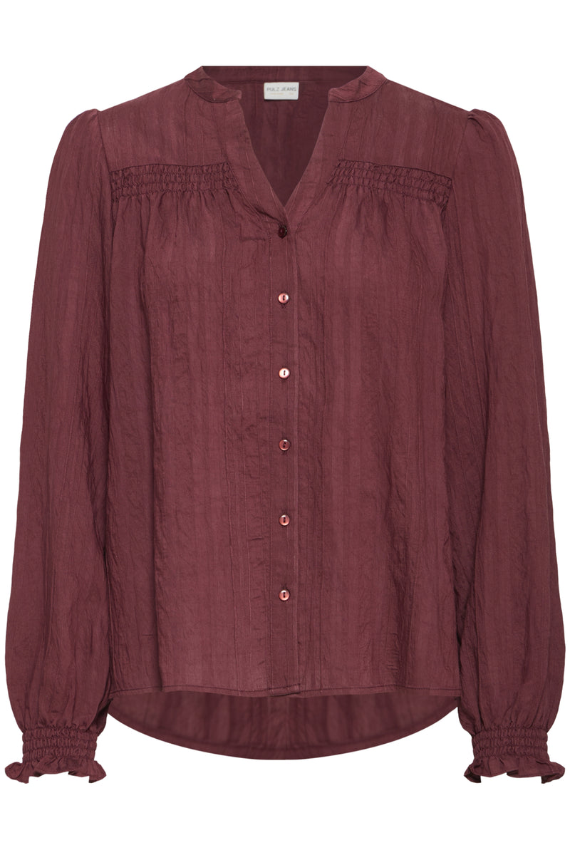 Blouses lange mouw bordeaux Pulz Jeans