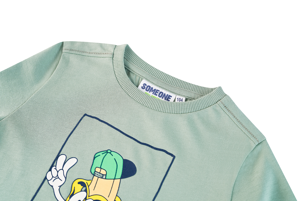 T-shirts lange mouw groen Someone