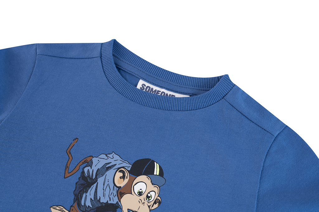 T-shirts lange mouw blauw Someone