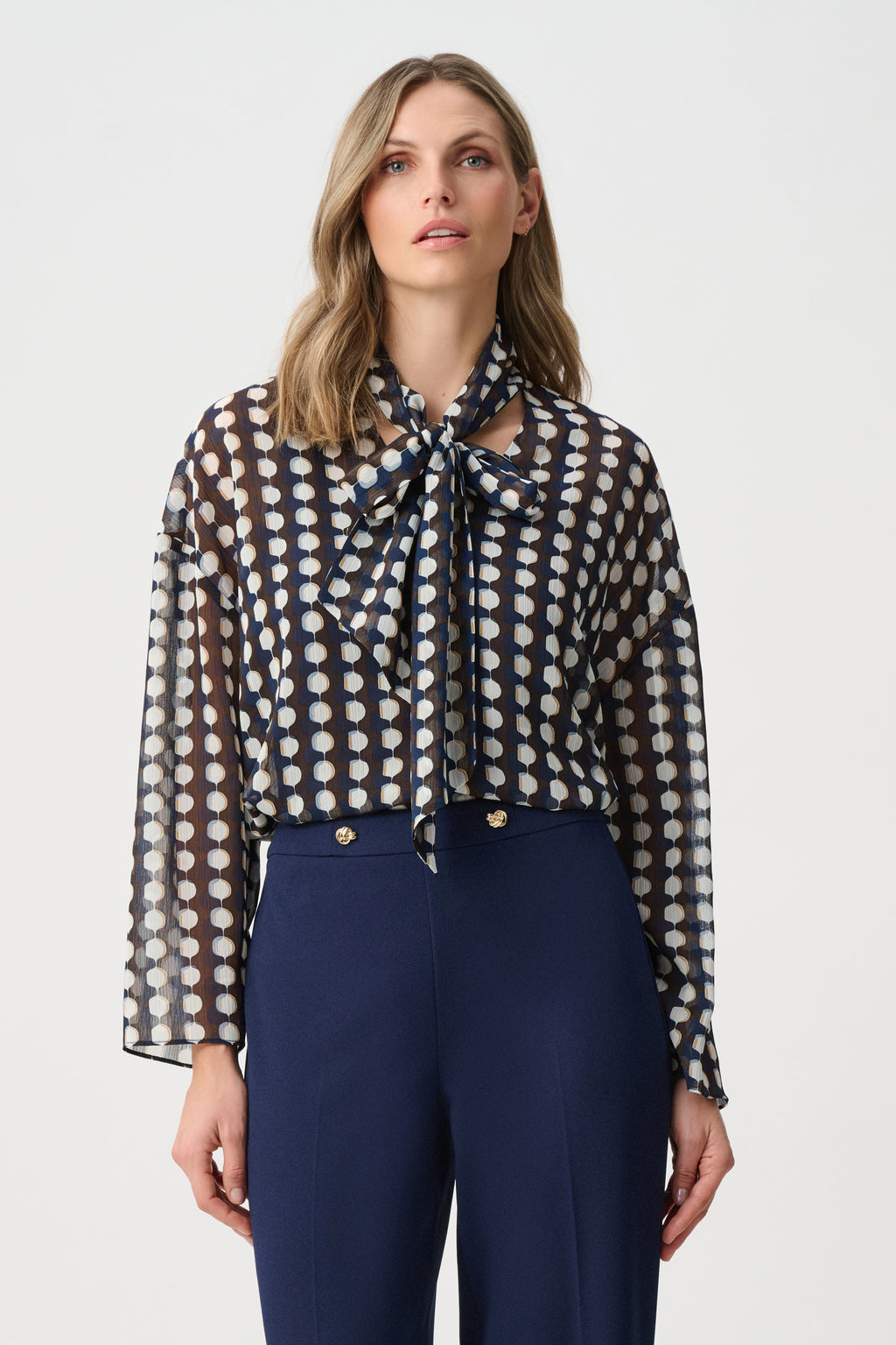 Blouses lange mouw bruin Joseph Ribkoff