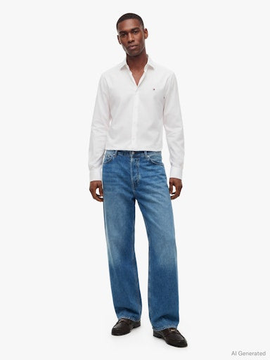 Hemden lange mouw wit Tommy Hilfiger