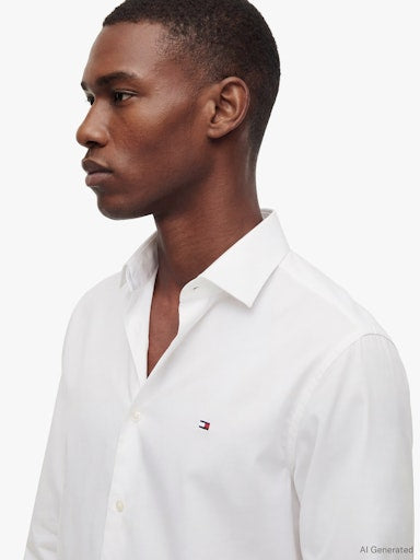 Hemden lange mouw wit Tommy Hilfiger